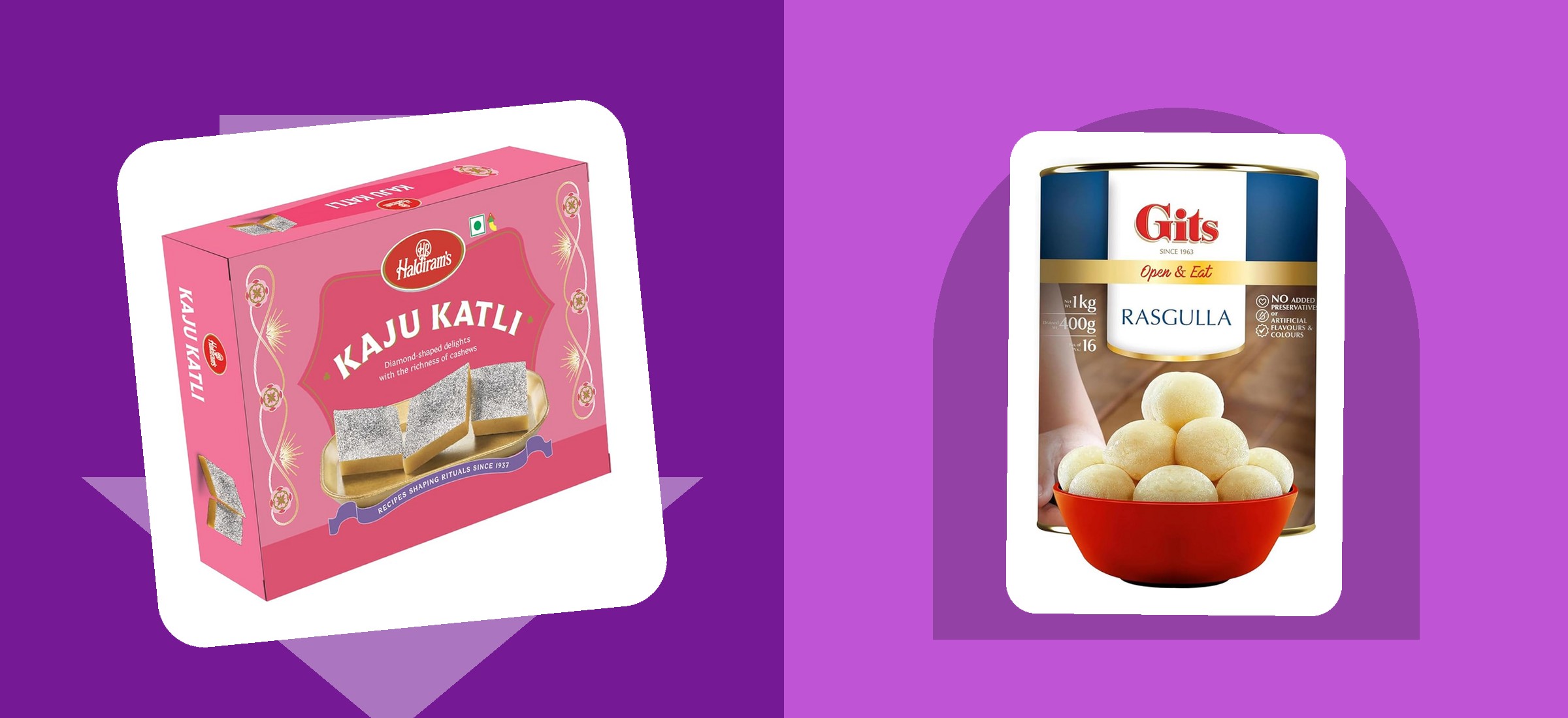Kaju Katli and Rasgulla Price on Amazon October 2026: 18x per 100g