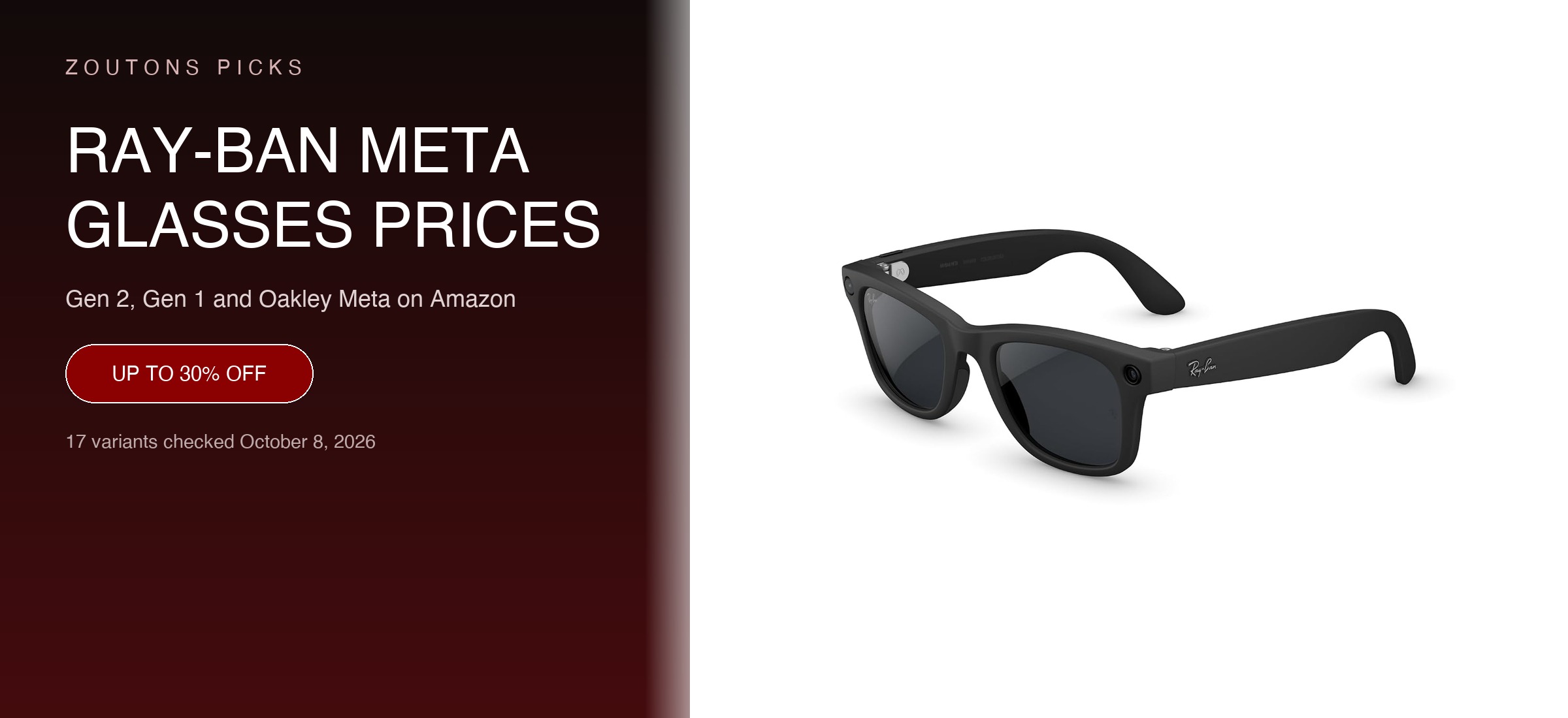 Ray-Ban Meta Glasses Price on Amazon India October 2026: From Rs. 22,425