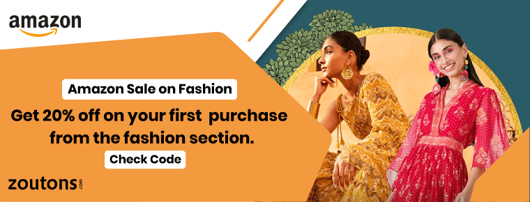 Get 20% off on your first purchase from fashion section on Amazon
