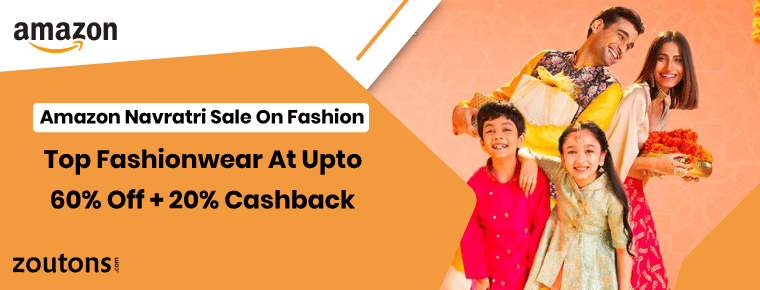 Top fashionwear at upto 60% Off + 20% cashback on Amazon Navaratri Sale 2024