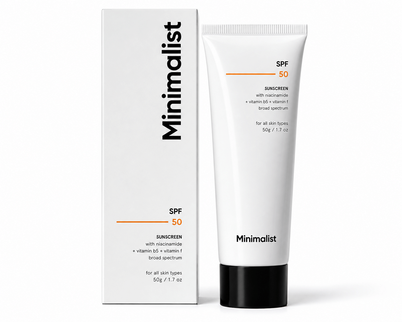 Minimalist Light Fluid SPF 50 Sunscreen 50g tube