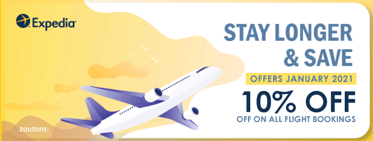 Expedia Flight Offers | January 2021: Flat 10% Off On All Bookings