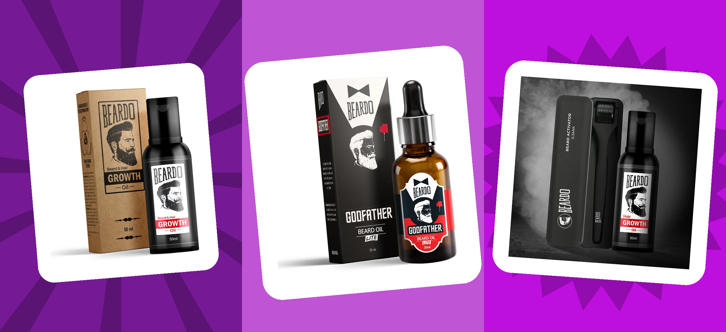 Beardo grooming products of the kind bought by the customers this privacy policy governs, shown in the brand's own product photographs