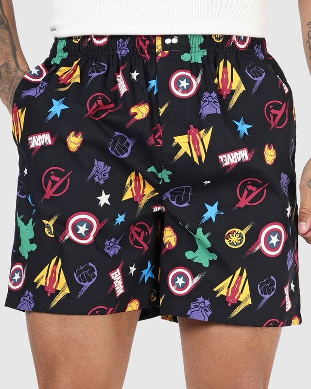 Black Avengers All-Over Print Boxers