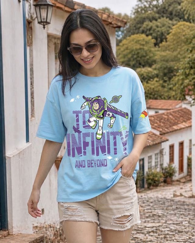 Infinity Disney Sky Blue Oversized Tee (Women)