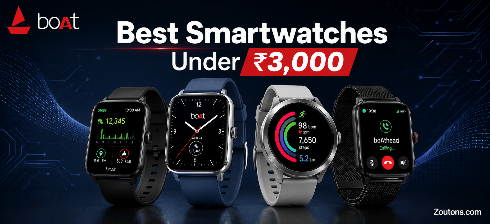 Best boAt Smartwatches With Bluetooth Calling Under Rs. 3,000 (2026)