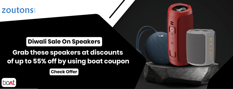 Diwali Sale on speakers | Grab three speakers at discounts of up to 55%% off by using boat coupon