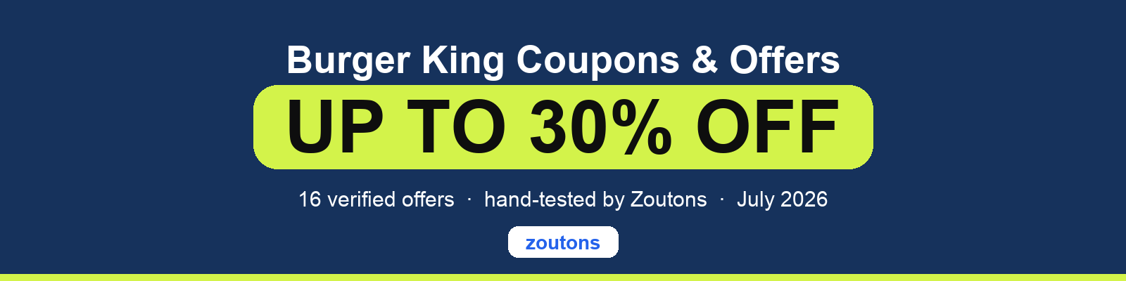 Burger King Coupons July 2026