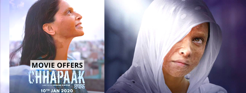 Chhapaak Movie Offers: Get Up To Rs. 200 Off Via Bookmyshow, Paytm, Ticketnew & More