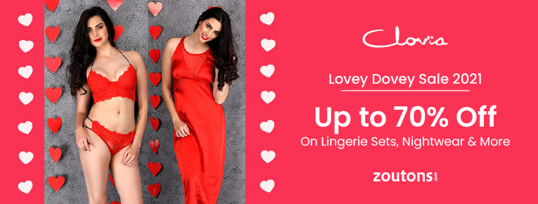 Clovia Lovey Dovey Sale 2021 (Valentine's Special): Up to 70% Off On Lingerie Sets, Nightwear & More