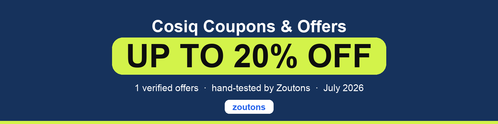 Cosiq Coupons July 2026