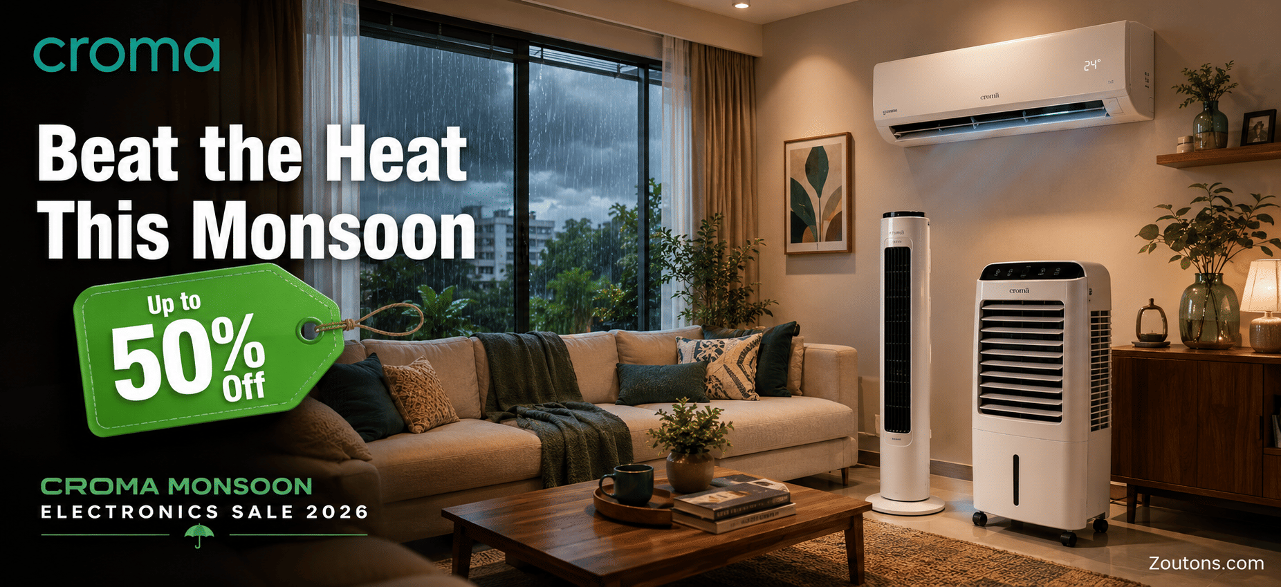 Croma Monsoon Electronics Sale 2026: Best ACs, Fans and Coolers at Up to 48% Off