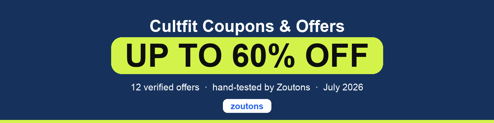 Cultfit Coupons July 2026