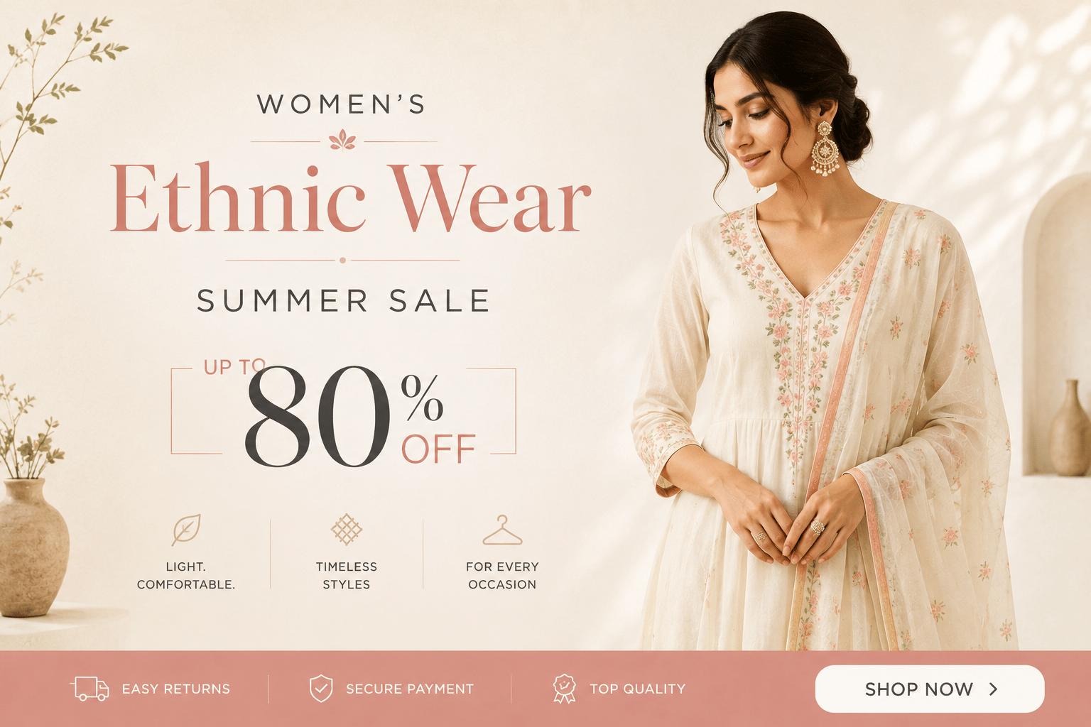 womens ethnic wear up to 80% off summer sale