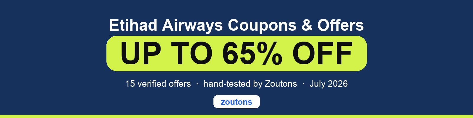 Etihad Airways Coupons July 2026