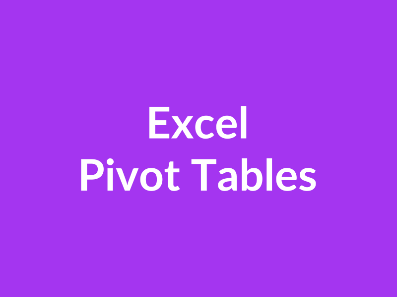 Excel Pivot Tables Data Analysis Complete Course