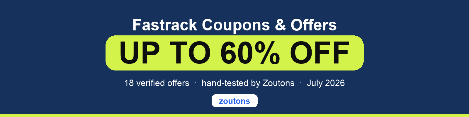 Fastrack Coupons July 2026
