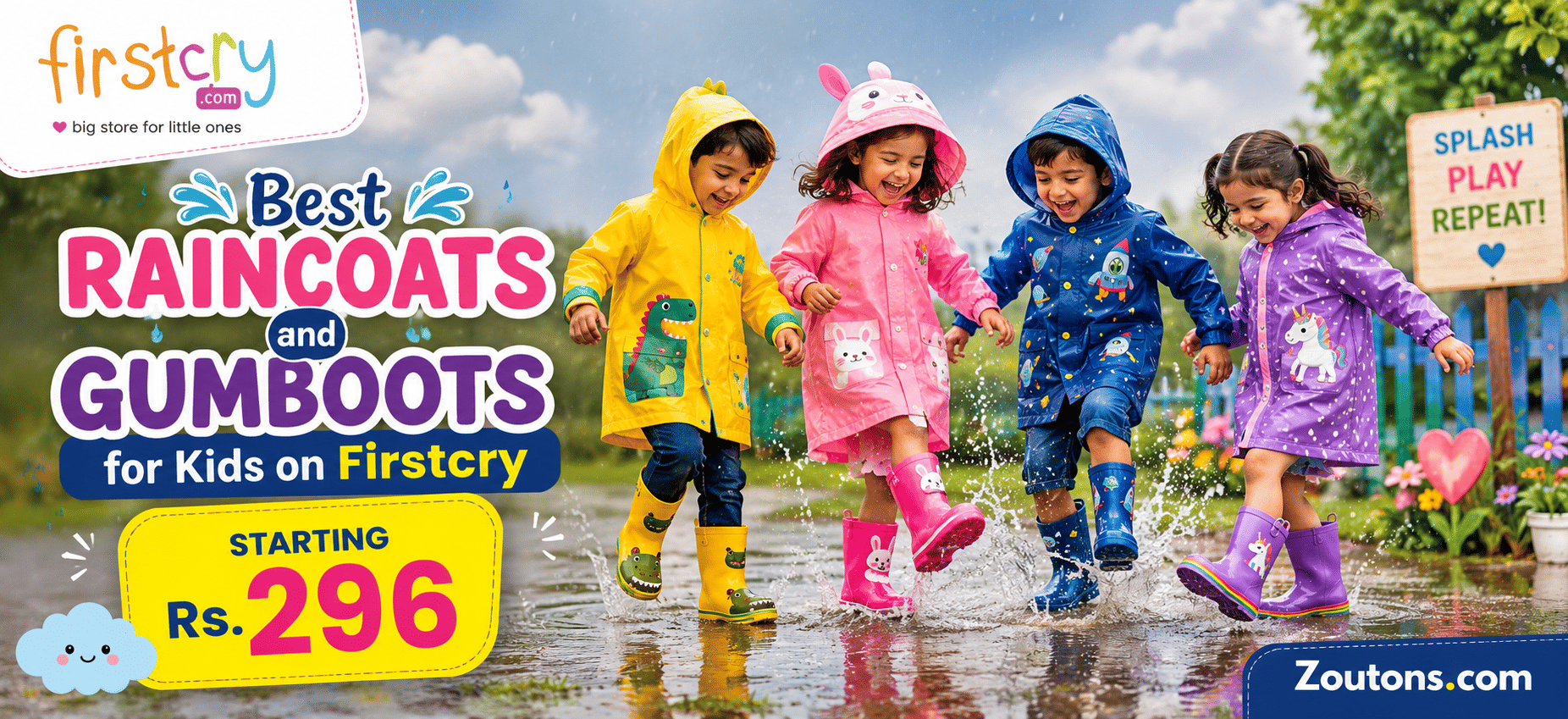Best Raincoats and Gumboots for Kids on Firstcry Starting Rs. 296 (2026)
