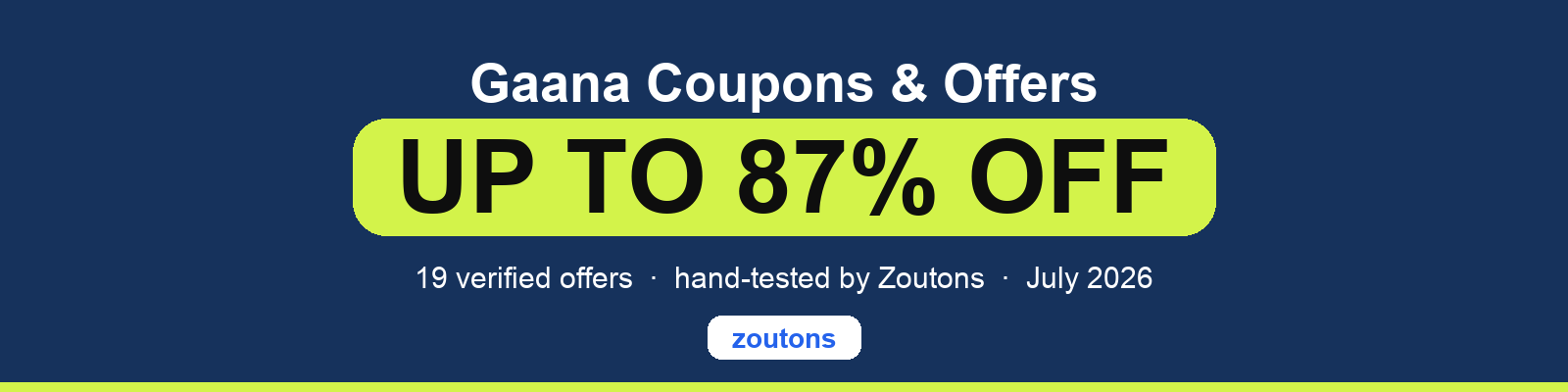Gaana Coupons July 2026