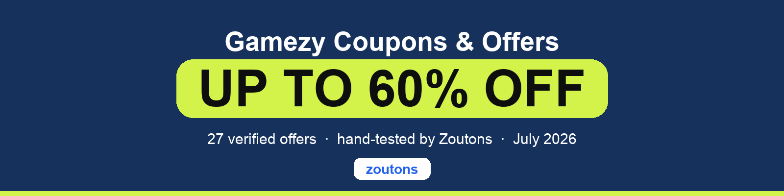 Gamezy Coupons July 2026