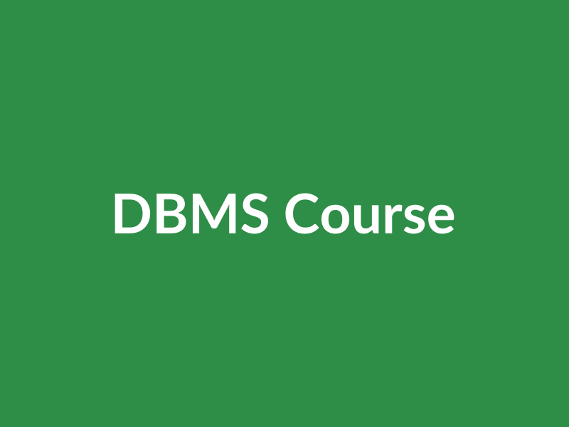 Database Management System DBMS GFG Course