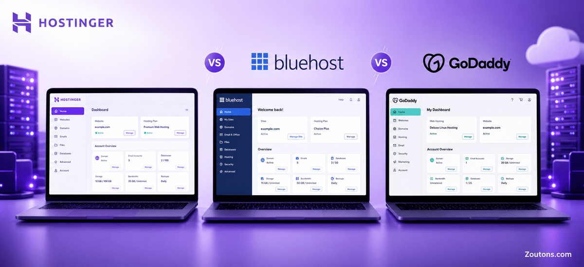 Hostinger vs Bluehost vs GoDaddy: Best Web Hosting in 2026