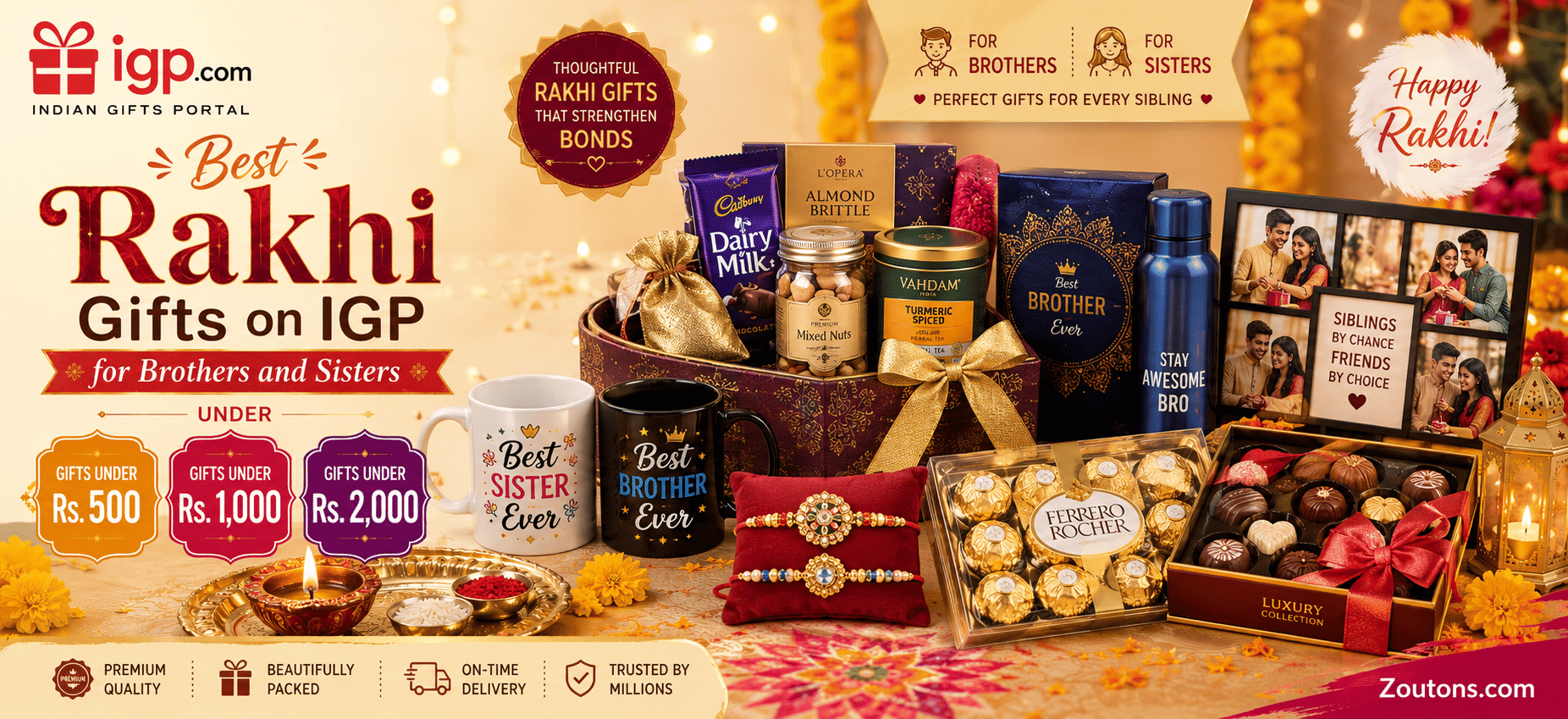 Best Rakhi Gifts on IGP Under Rs. 500, Rs. 1,000 and Rs. 2,000 (2026)