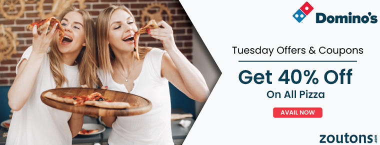 Domino’s Tuesday Offers & Coupons 2021 (July Special): Get 40% Off On All Pizza