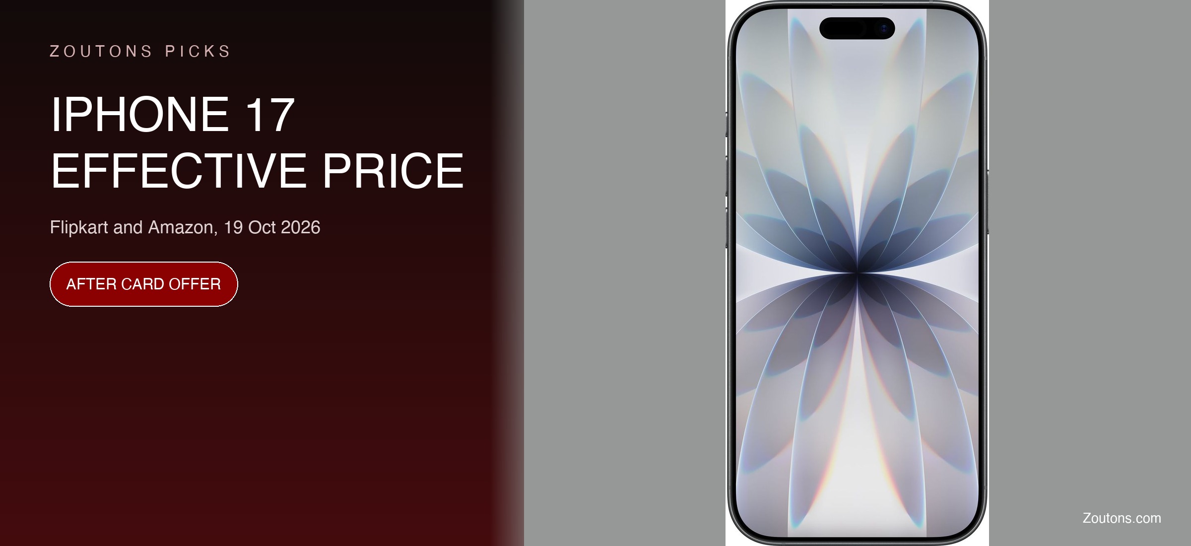 iPhone 17 Effective Price India, 19 Oct 2026: Rs. 82,999 After Card Offer