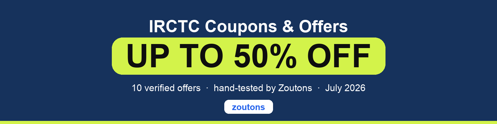 IRCTC Coupons July 2026