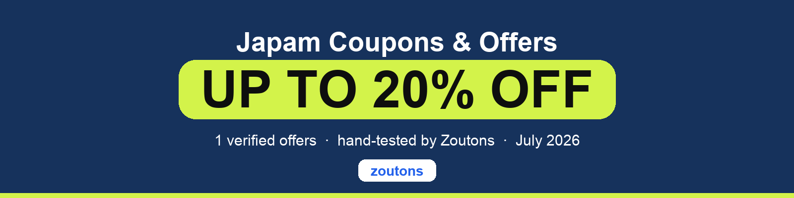 Japam Coupons July 2026
