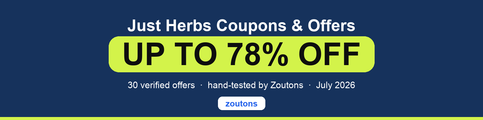 Just Herbs Coupons July 2026
