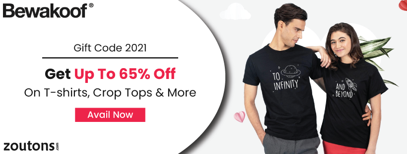 Bewakoof Gift Code 2021 | Up To 65% Off On T-shirts, Crop Tops & More