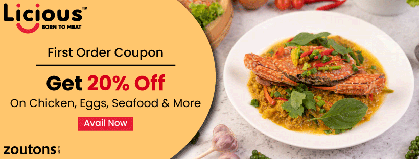 Licious First Order Coupon 2021: Get 20% Off On Chicken, Eggs, Seafood & More