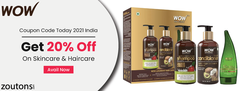 WOW Coupon Code Today 2021 India| 20% Off| Skincare & Haircare