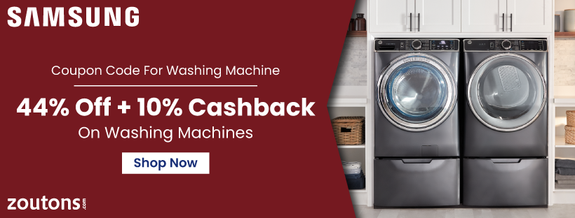 Samsung Coupon Code For Washing Machine | July 2021 | 44% Off + 10% Cashback On Washing Machines