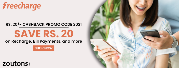 Freecharge Rs. 20 Cashback Promo Code |June 2021| Save Rs. 20 on Recharge, Bill Payments, and more