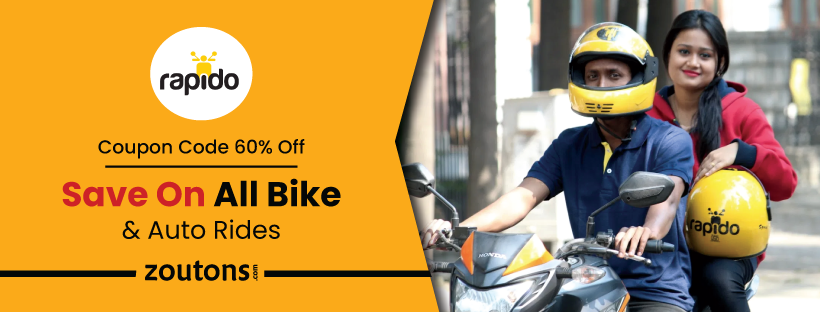 Rapido Coupon Code 60% Off | July 2021 | Save On All Bike & Auto Rides