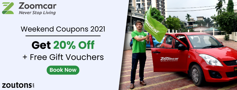 Zoomcar Weekend Coupons 2021 (March Specials): Get 20% Off + Free Gift Vouchers