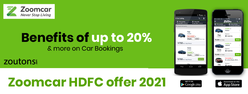 Zoomcar HDFC offer (January 2021): Benefits of up to 20% & more on Car bookings