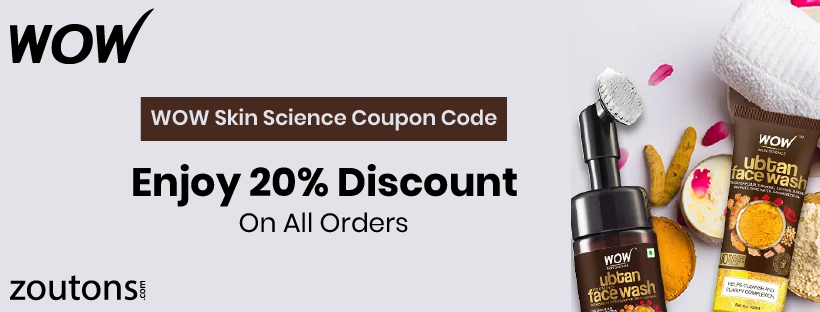 WOW Skin Science Coupon Code: Enjoy Flat 20% Off on All Orders