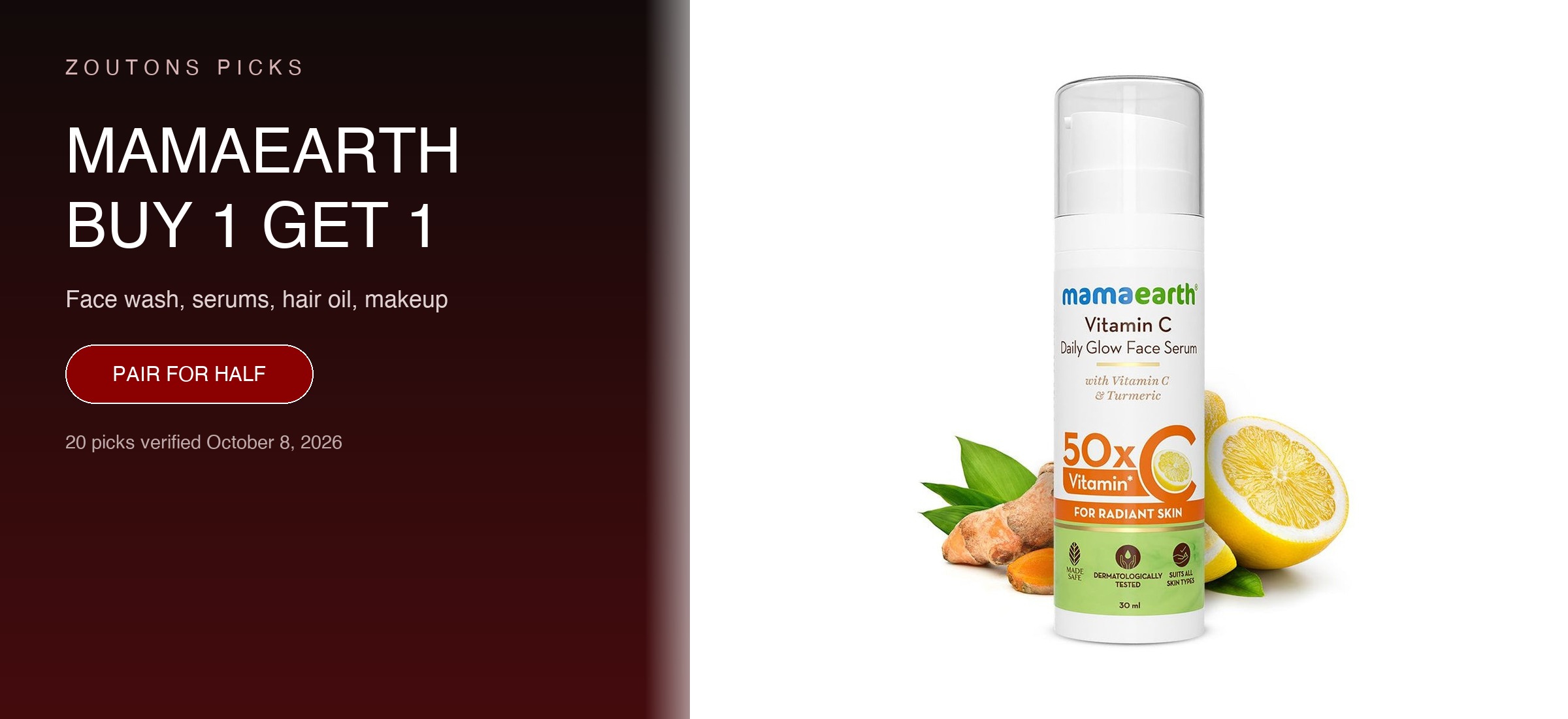 Mamaearth Buy 1 Get 1 Sale October 2026: Face Wash, Serum, Hair Oil Pairs