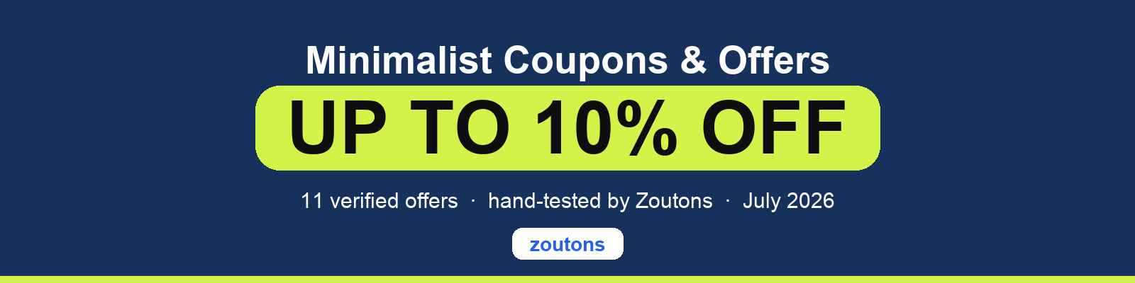 Minimalist Coupons July 2026
