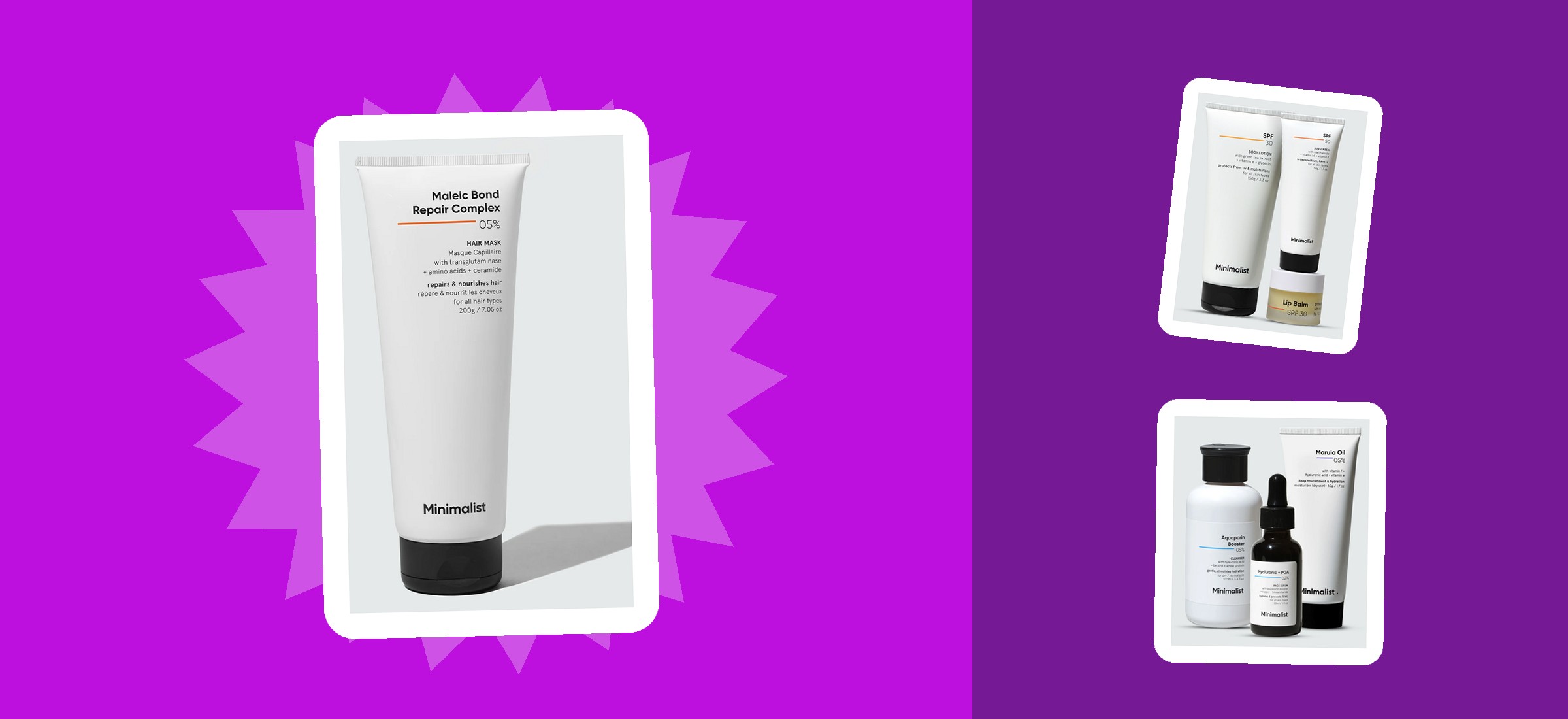 Minimalist skincare products of the kind these terms of use cover, shown as they appear in the brand's own product photographs