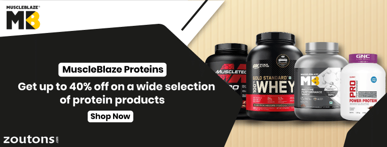 Get up to 40% off on a wide selection of MuscleBlaze protein products