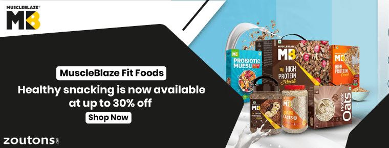 Healthy snacking is now available at up to 30% off on MuscleBlaze