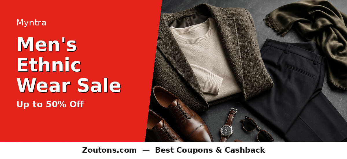 Myntra Men's Ethnic Wear Sale 2026: Kurtas & Sherwanis Up to 50% Off