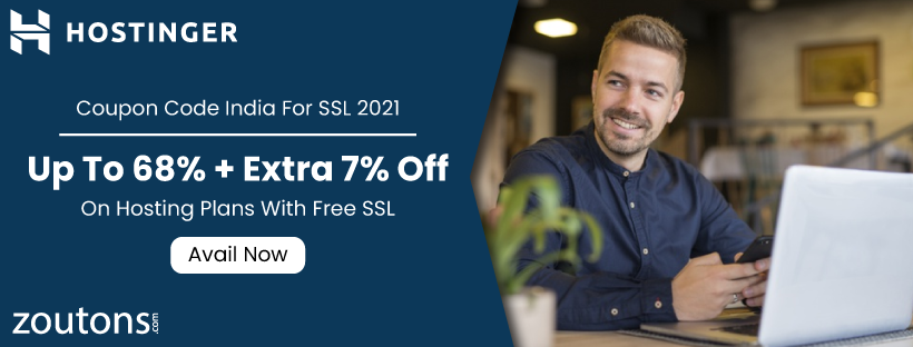 Hostinger Coupon Code India For SSL (July 2021) : Get Up To 68% + Extra 7% Off On Hosting Plans With Free SSL