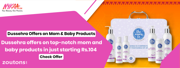 Dussehra Offers on top-notch mom and baby products in just starting Rs.104 on Nykaa Dussehra sale