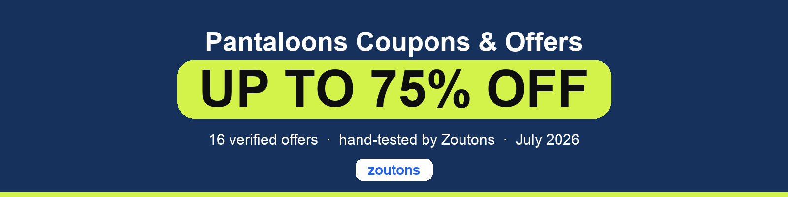 Pantaloons Coupons July 2026